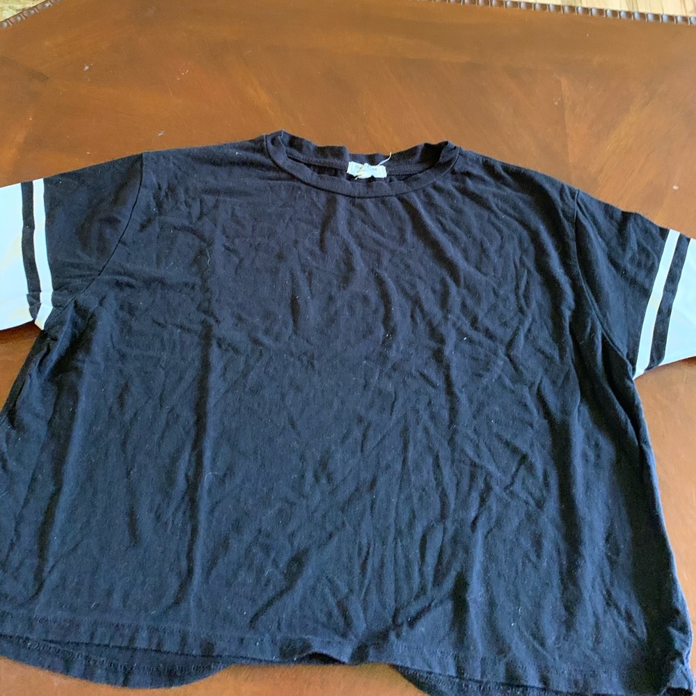 black and white heart and hips short sleeve shirt